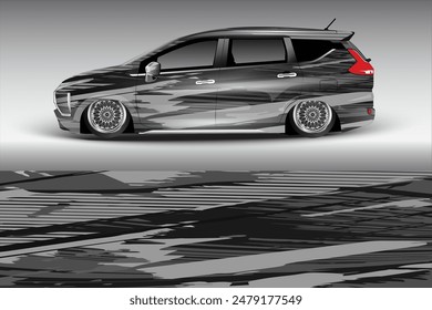 Abstract racing car wrap sticker design