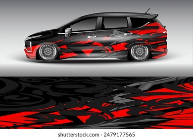 Abstraktes Design des Aufklebers für Rennwagen