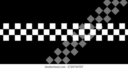 Abstrakte karierte Flagge auf weißem Hintergrund. Sport-Wallpaper. Banner