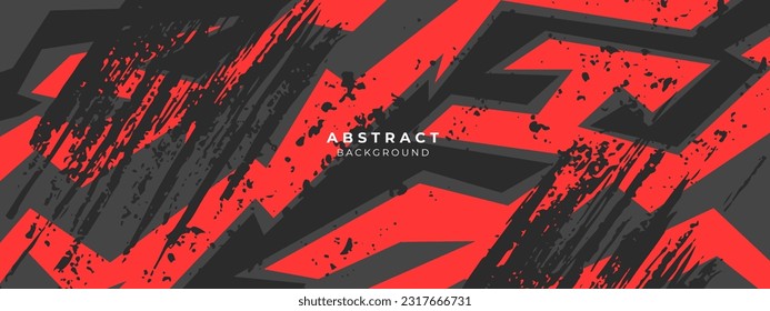 Concepto de diseño de carreras abstractas. Ilustración vectorial de patrón gris rojo geométrico