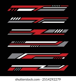 Abstract racing geometric stripes car wrap stickers collection