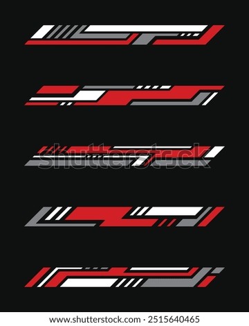 Abstract racing geometric stripes car wrap stickers set
