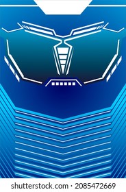 ABSTRACT RACING GRAPHIC FOR JERSEY,KIT,GAMES,BACKGROUND robotic techno blue ice