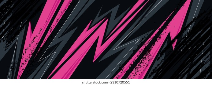 Abstract racing grey pink design concept. Car decal wrap design