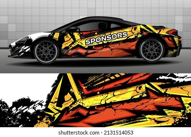 Abstract racing and sport background for racing livery or daily use car vinyl decal. Racing car packaging design vector. Design of car stickers. Car design development for the company.
