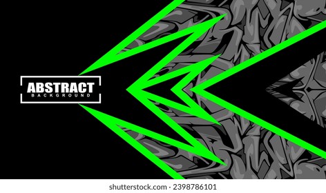 Abstract Racing Stripes Background With black, green and grey Color Free Vector