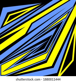 Abstract racing stripes background blue and yellow color free vector