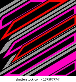 Abstract racing stripes background grey, pink  and red color free vector