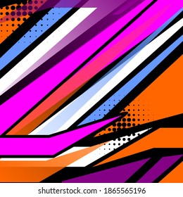 Abstract racing stripes background orange,pink and white  color free vector