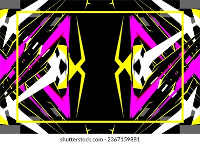 abstract racing vector background design with a unique striped pattern and a combination of bright colors on a black background