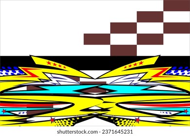 abstract racing vector background design with a unique striped pattern and a combination of bright and unique colors, with cool effects and a white background