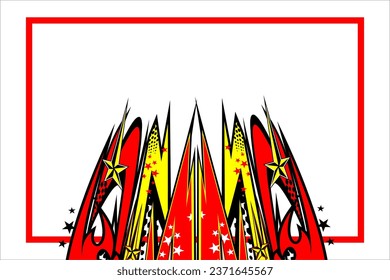 abstract racing vector background design with a unique striped pattern and a combination of bright and unique colors, with cool effects and a white background