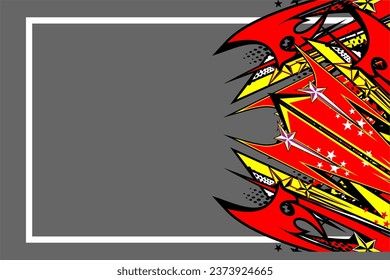 abstract racing vector background design with a unique striped pattern and a combination of bright colors such as red and others on a gray background