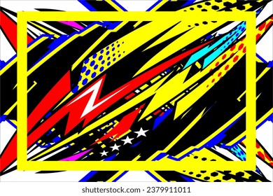 Diseño de fondo de vectores de carreras abstracto con patrones únicos de líneas de línea y combinaciones de colores brillantes para lucir frío y fresco