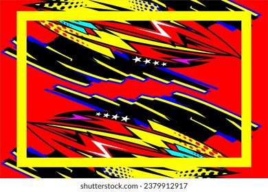 Abstract Racing Vector Background Design with Unique Patterns of Line Lines and Bright Color Combinations to Look Cool