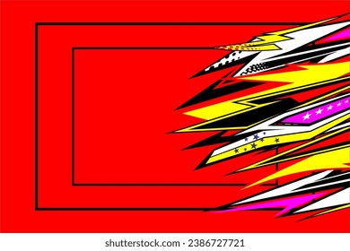Abstract Racing Vector Background Design with unique line patterns and with bright color combinations and star effects that look cool