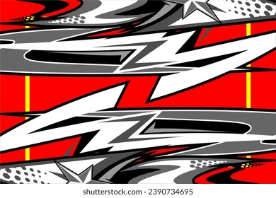 Abstract Racing vector background design with unique line patterns and with a combination of bright colors and Grayscale color