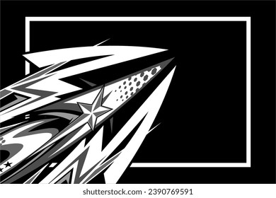 Abstract Racing Vector Background Design with a combination of unique line patterns and grayscale colors that look elegant