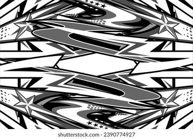 Abstract Racing Vector Background Design with Unique Line Patterns and with a Grayscale Color Blend that looks elegant