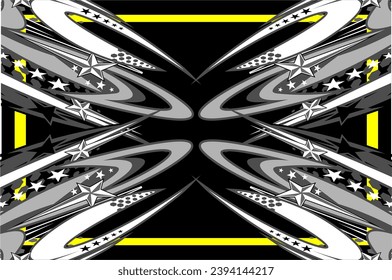 Abstract Racing Vector Background Design with Unique Line Pattern and with Elegant Grayscale Color Combination