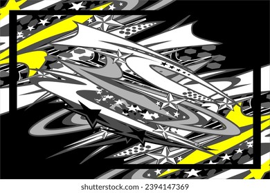Abstract Racing Vector Background Design with Unique Line Pattern and with Elegant Grayscale Color Combination
