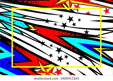 Abstract Racing Vector Background Design with Unique Line Pattern and Bright Color,Looks Beautiful with star efect
