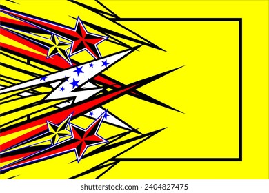 Abstract Racing vector background design with a unique line pattern and with a combination of bright colors such as red, yellow and white. Look cool