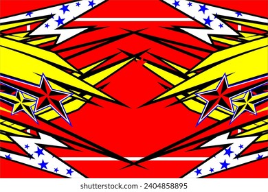 Abstract Racing Vector Background Design with unique line patterns and with bright color combinations and star effects look cool