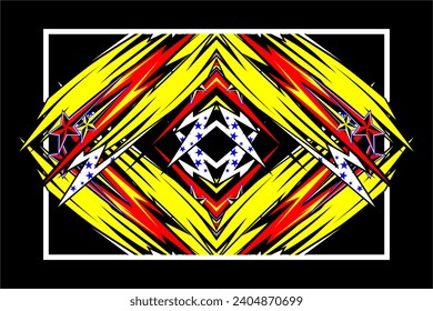 Abstract Racing Vector Background Design with Unique Line Pattern and Bright Colorful Blend and Star Effect