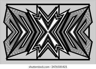 diseño de fondo abstracto de Vector de carreras con patrones de línea y colores de escala de grises