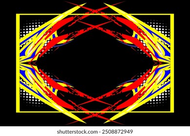 Abstract racing vector background design with unique line patterns and bright color combinations