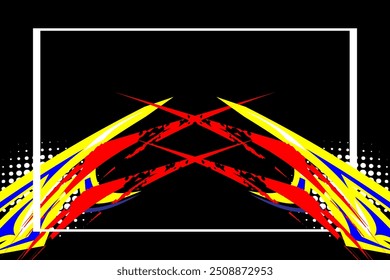 Abstract racing vector background design with unique line patterns and bright color combinations