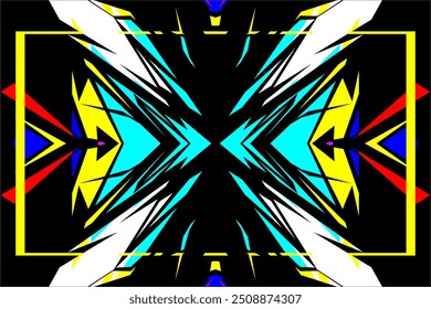 Projeto de fundo de vetor de corrida abstrato com padrões de linha únicos e combinações de cores brilhantes adequadas para o seu design de envoltório de carro