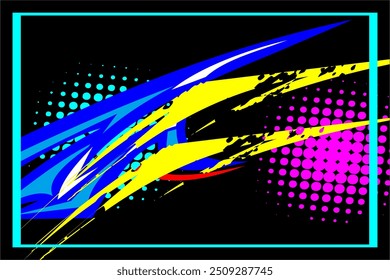 Abstract racing vector background design with unique line patterns and bright colors, suitable for your car wrap