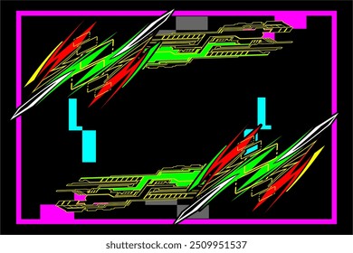 Abstract racing vector background design with unique line patterns and bright color combinations