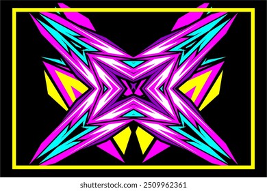Abstract racing vector background design with unique pattern and bright color for your concept decal car