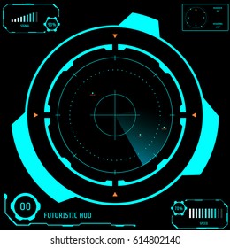Pantalla de radar abstracto Fondo del vector de interfaz de usuario futurista