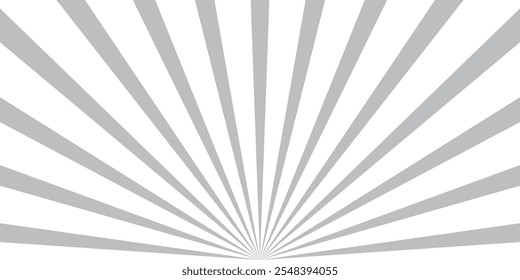 Abstract Radial background, white and grey  Sun rays striped texture. EPS vector