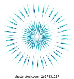 meio-tom de intermitência radial abstrata de pontos