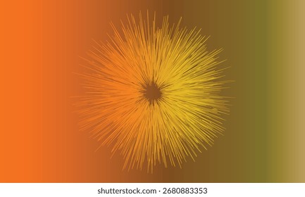 Estallido radial Abstractas de líneas naranjas y amarillas delgadas en un Vector de fondo degradado