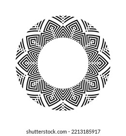 Abstract Radial Circle Pattern for Decorative Round Frame. Vector Art.