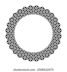 Abstract Radial Circle Pattern for Decorative Round Frame. Vector Art.