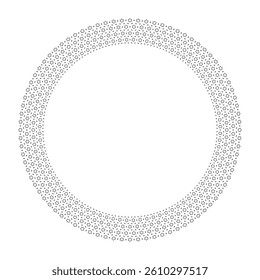 Abstract Radial Circle Stars Pattern for Decorative Round Frame. Vector Art.