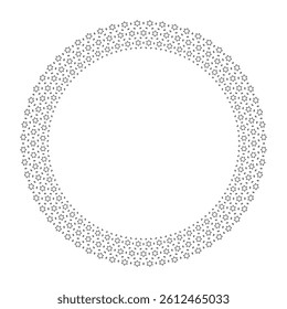 Abstract Radial Circle Stars Pattern for Decorative Round Frame. Vector Art.