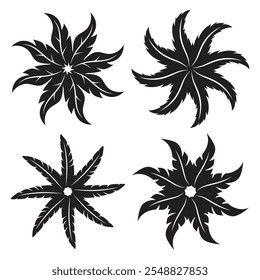 Abstract radial circular leaf collection