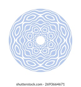 Abstract Radial Circular Wavy Lines Pattern. Decorative Circle Design Element. Vector Art.