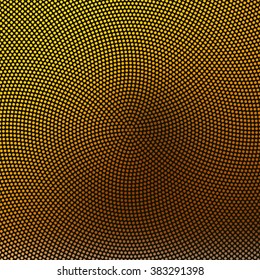 Abstract radial colorful dotted vector background. Halftone effect.
