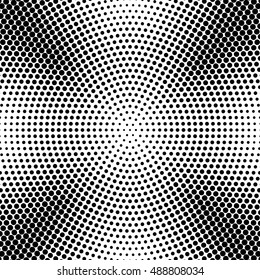 Abstract radial dotted halftone background vector. Pattern with black dots illustration