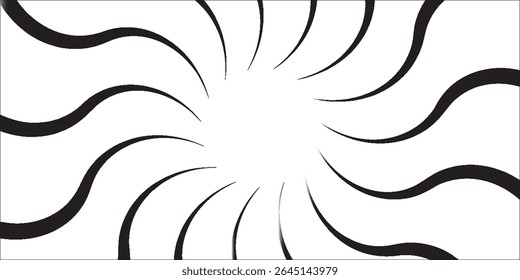 Abstract Radial Focus Background  Concentric Black White Lines