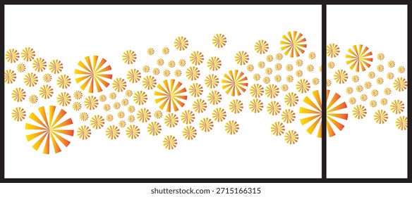 Projeto padrão de vidro fosco radial abstrato para filme de janela decorativa, partições e superfícies de vidro interior.